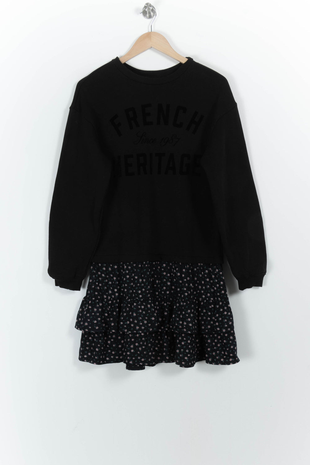 Robe Sweat Noire et Fleurie - Taille M/38 de la marque IKKS | PARAD102372 - Vendu par Paradigme - Image 2