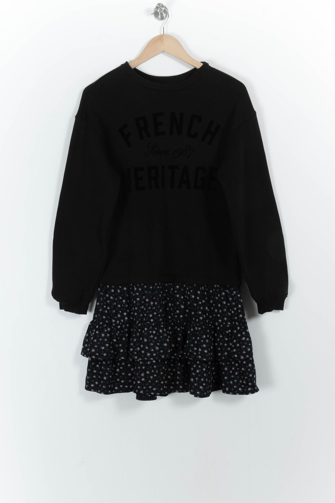 Robe Sweat Noire et Fleurie - Taille M/38 de la marque IKKS | PARAD102372 - Vendu par Paradigme - Image 2