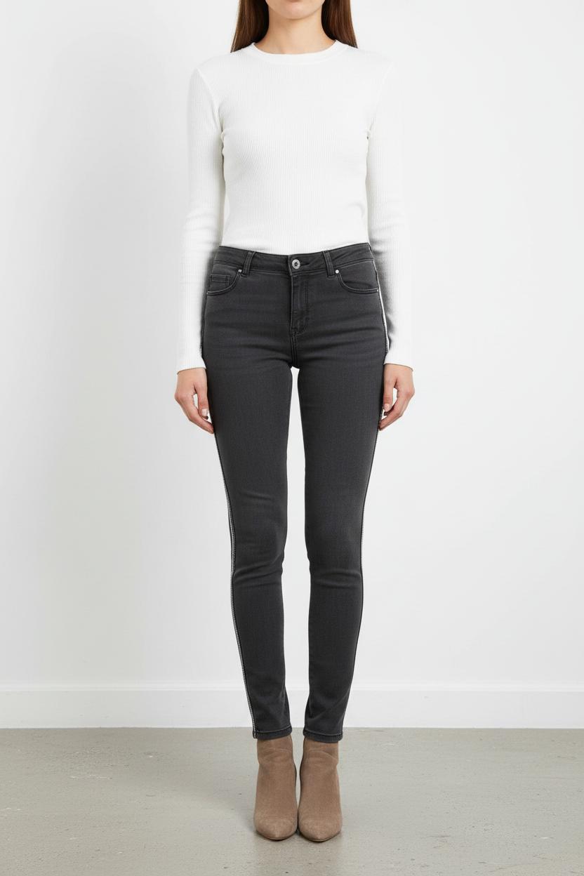 Jean Skinny Gris - Taille S/36 de la marque IKKS | PARAD102374 - Vendu par Paradigme - Image 1