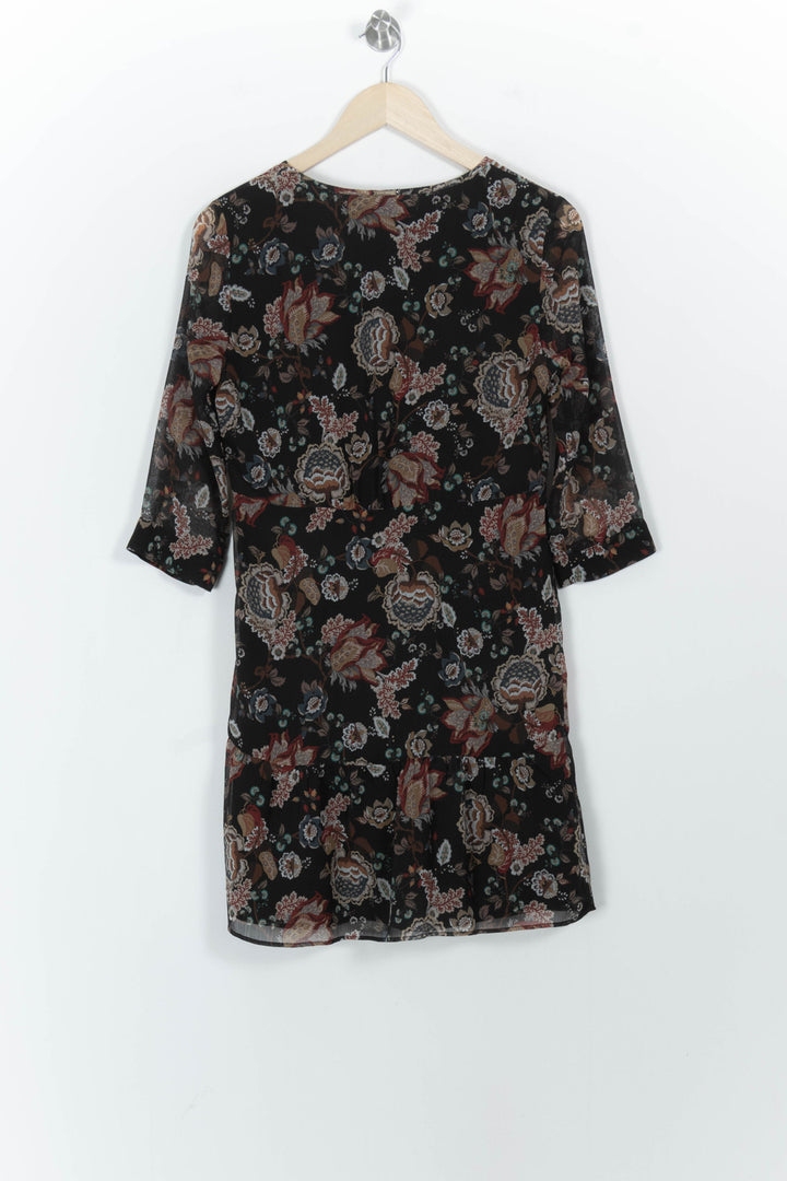 Robe Fleurie Noire et Rouge - Taille XS/34 de la marque One Step | PARAD102382 - Vendu par Paradigme - Image 4