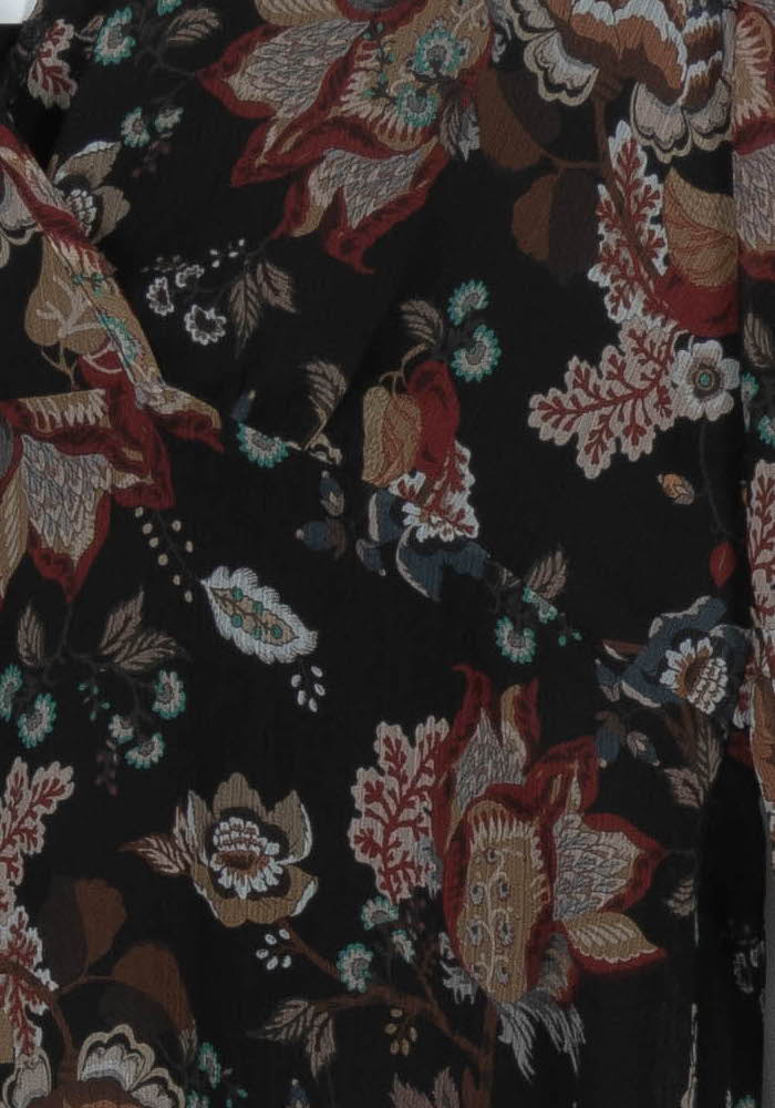 Robe Fleurie Noire et Rouge - Taille XS/34 de la marque One Step | PARAD102382 - Vendu par Paradigme - Image 3