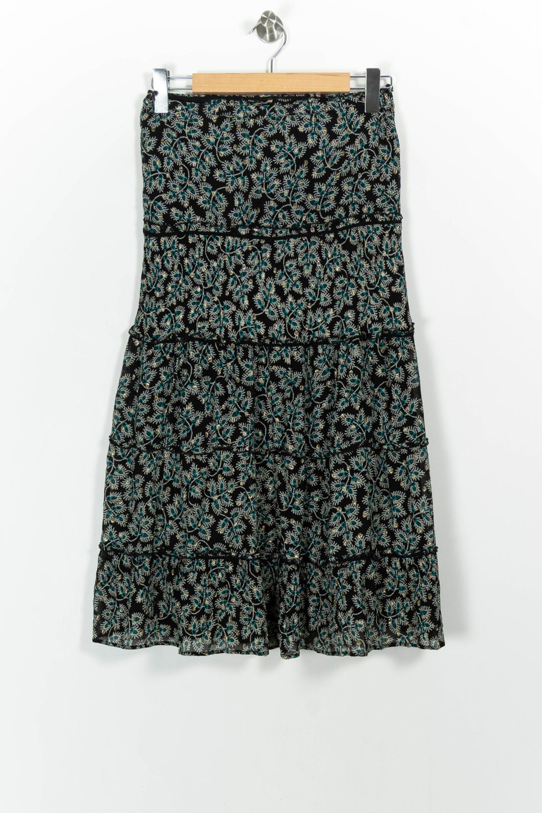 Jupe Midi Noire et Verte - Taille S/36 de la marque Maison 123 | PARAD102386 - Vendu par Paradigme - Image 4