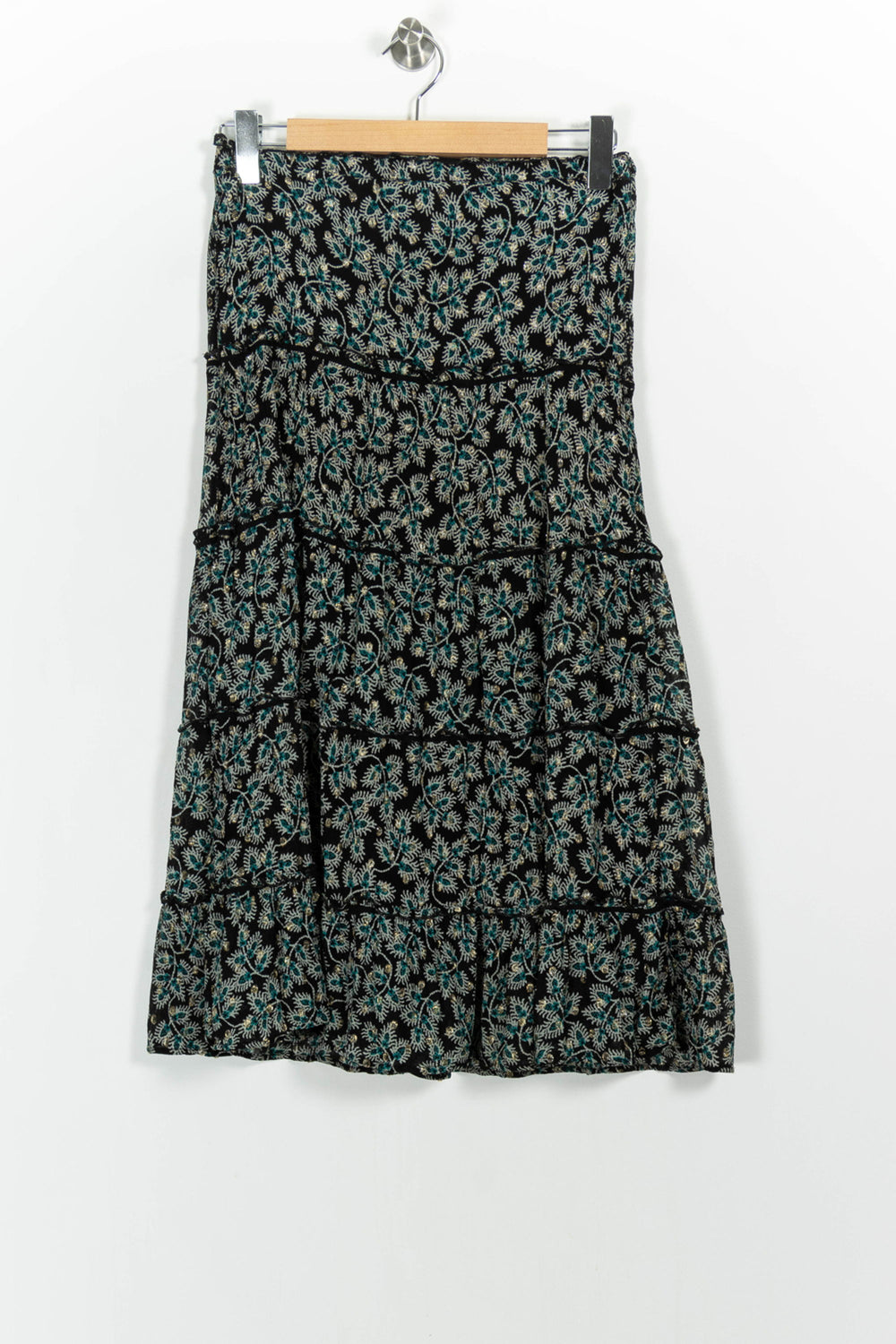 Jupe Midi Noire et Verte - Taille S/36 de la marque Maison 123 | PARAD102386 - Vendu par Paradigme - Image 2