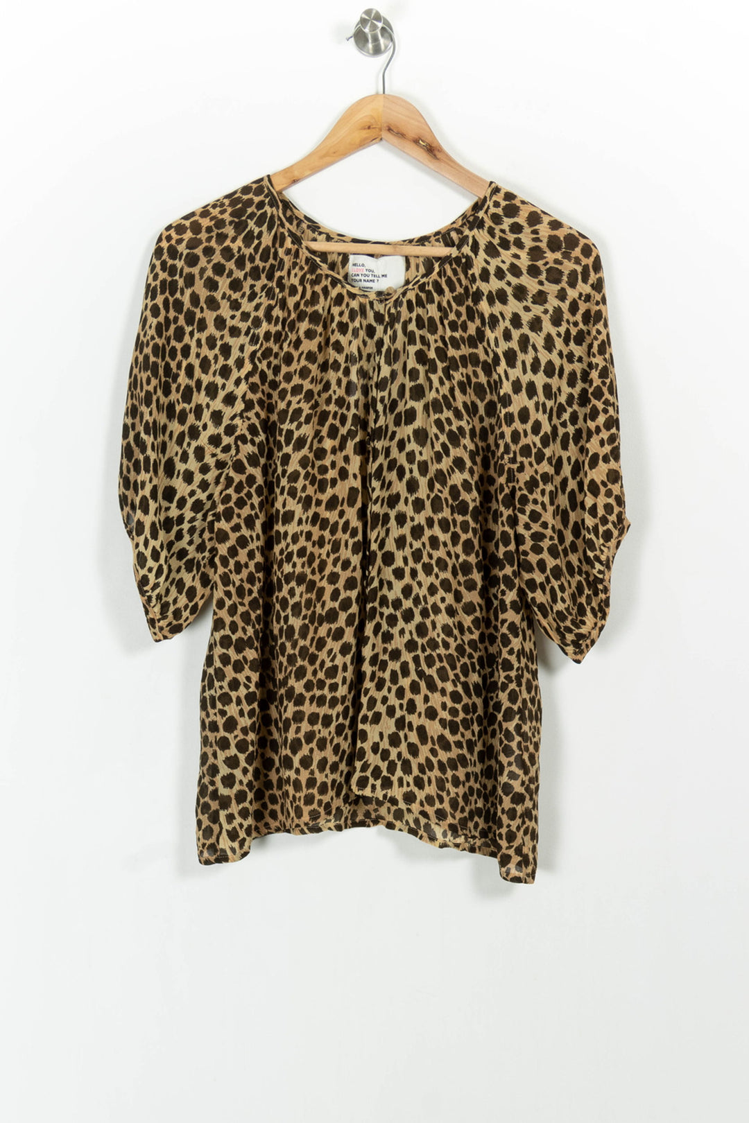 Blouse Léopard Beige et Noir - Taille M/38 de la marque Léon & Harper | PARAD102388 - Vendu par Paradigme - Image 2