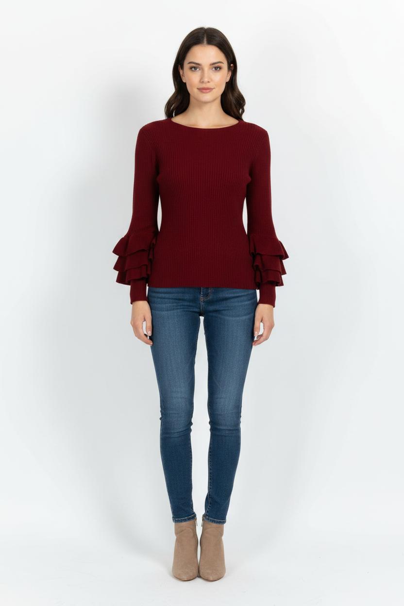 Pull Bordeaux - Taille L/40 de la marque Weill | PARAD102390 - Vendu par Paradigme - Image 1