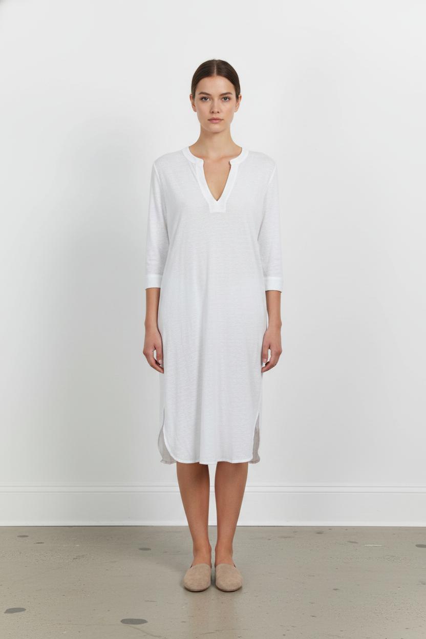 Robe Midi Blanche - Taille M/38 de la marque Majestic Filatures | PARAD102401 - Vendu par Paradigme - Image 1