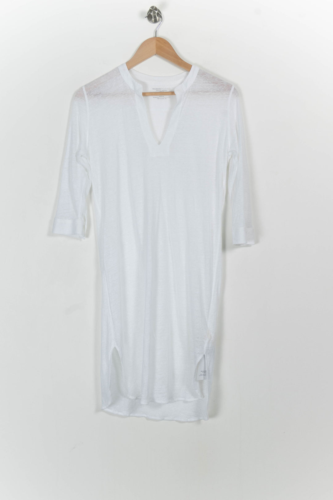 Robe Midi Blanche - Taille M/38 de la marque Majestic Filatures | PARAD102401 - Vendu par Paradigme - Image 2
