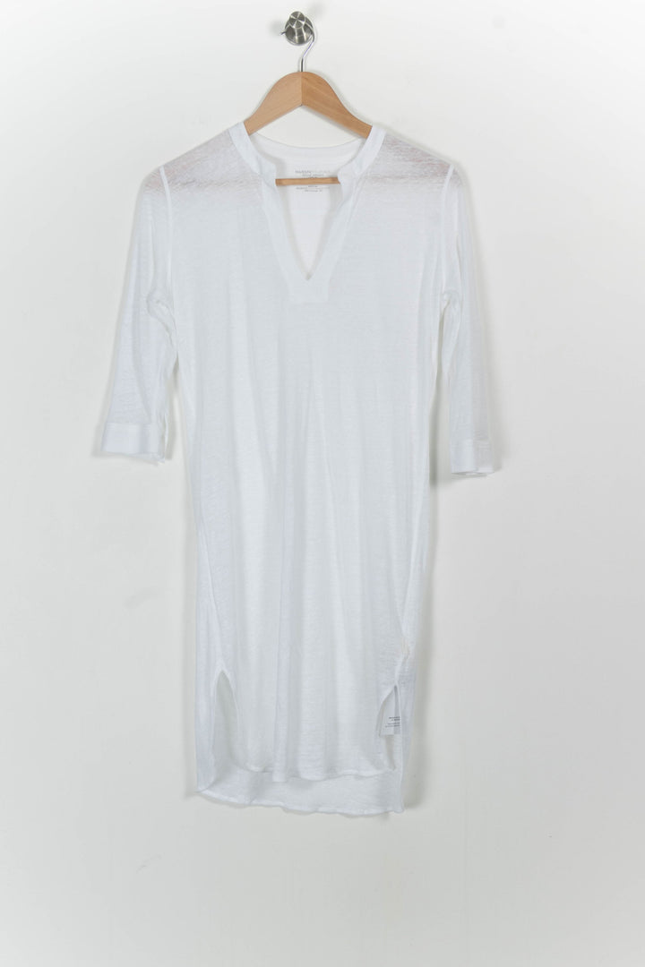 Robe Midi Blanche - Taille M/38 de la marque Majestic Filatures | PARAD102401 - Vendu par Paradigme - Image 2