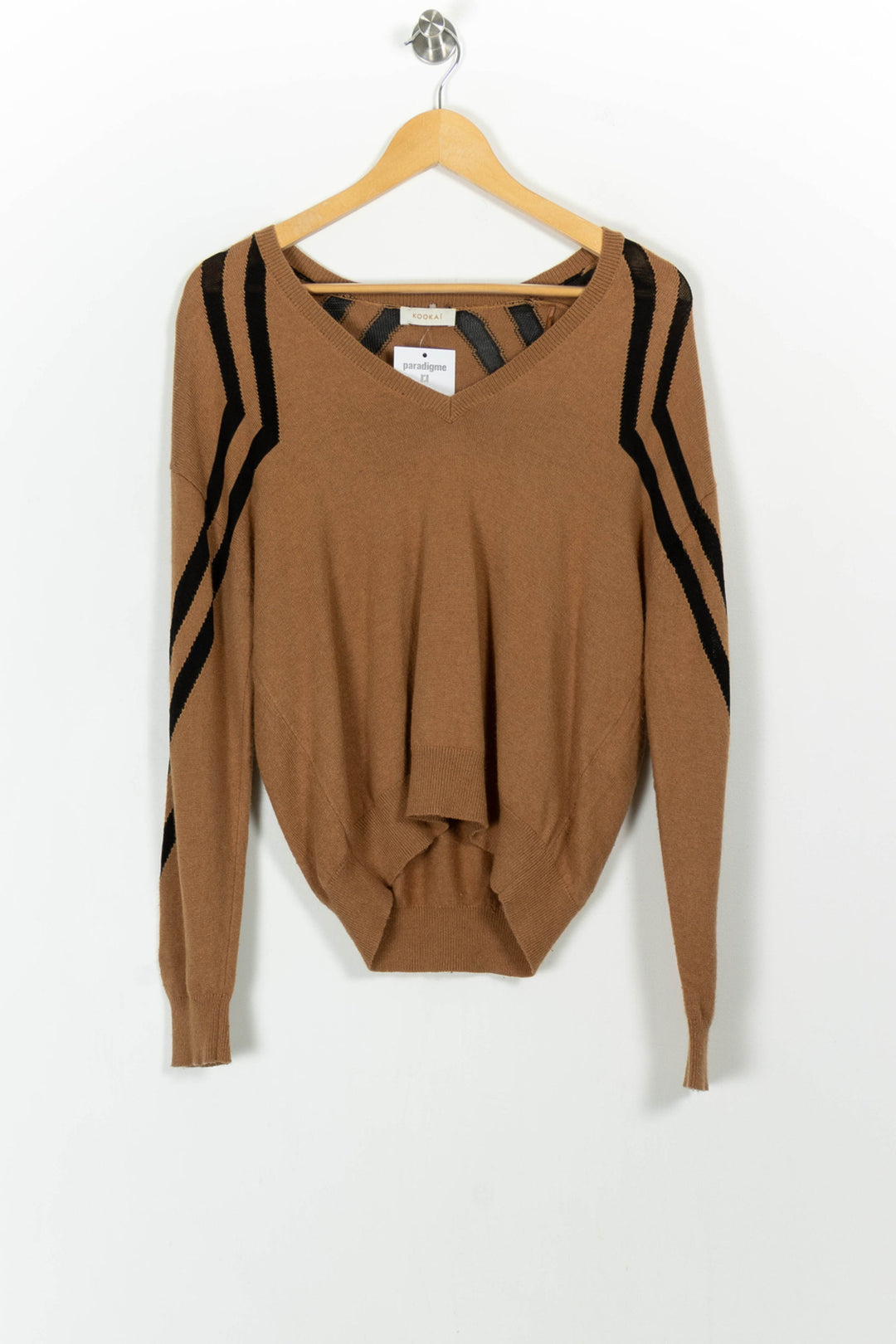 Pull Marron et Noir - Taille XS/34 de la marque Kookai | PARAD102421 - Vendu par Paradigme - Image 2