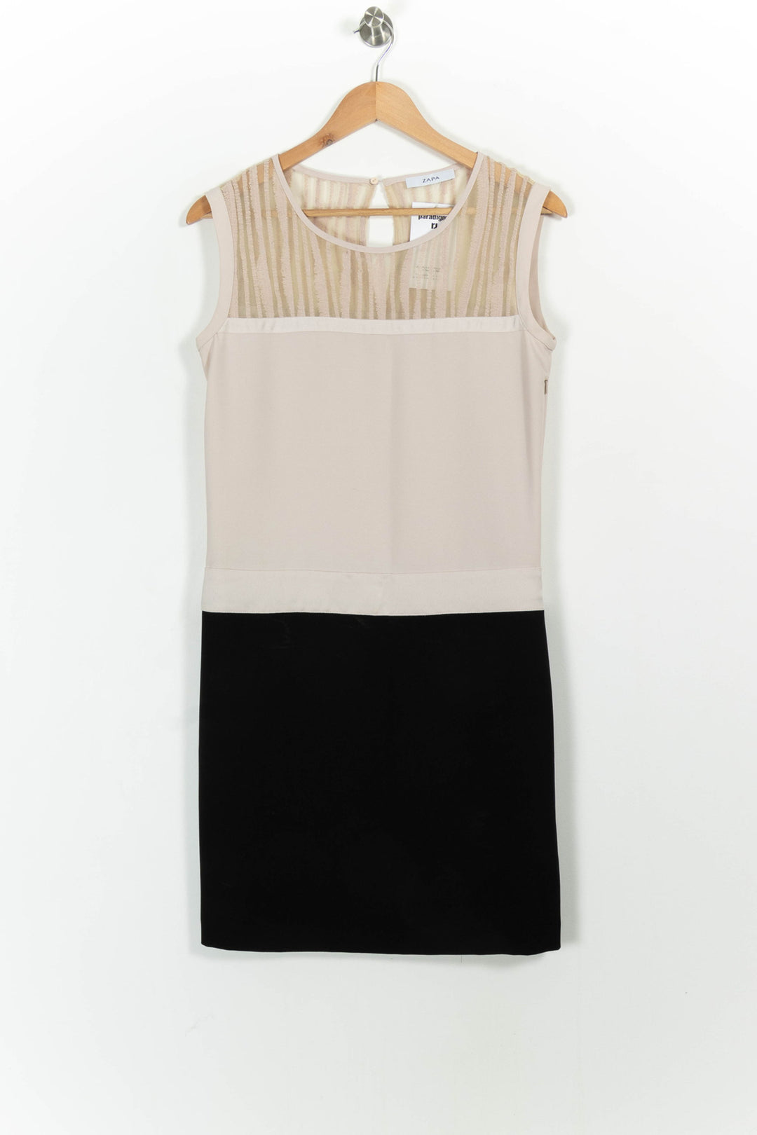 Robe Sans Manches Beige et Noire - Taille L/40 de la marque ZAPA | PARAD102423 - Vendu par Paradigme - Image 2
