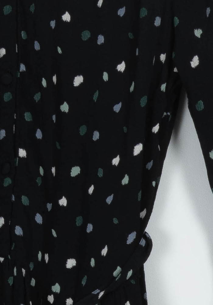 Robe Noire à Pois Blancs et Verts - Taille M/38 de la marque Petite Mendigote | PARAD102426 - Vendu par Paradigme - Image 3