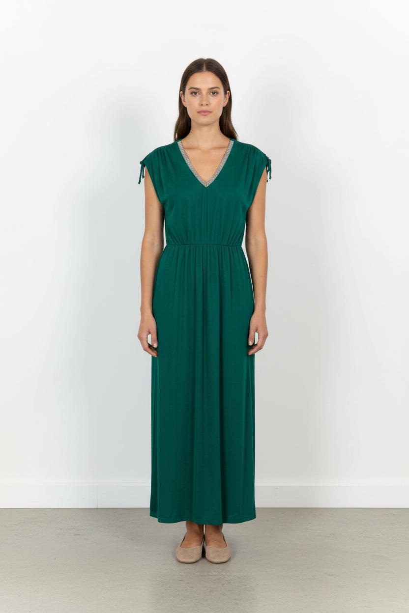 Robe Longue Verte - Taille S/36 de la marque IKKS | PARAD102430 - Vendu par Paradigme - Image 1