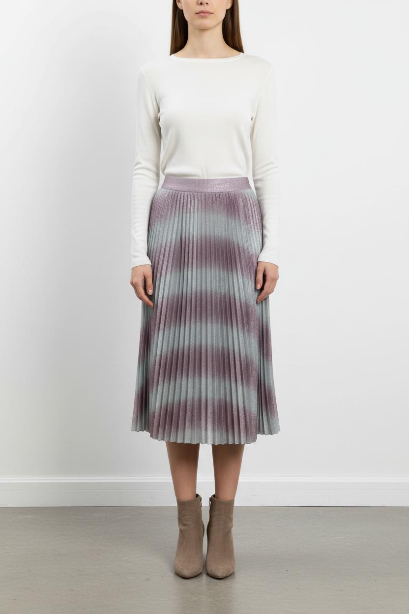 Jupe Plissée Mauve et Grise - Taille S/36 de la marque Sézane | PARAD102432 - Vendu par Paradigme - Image 1