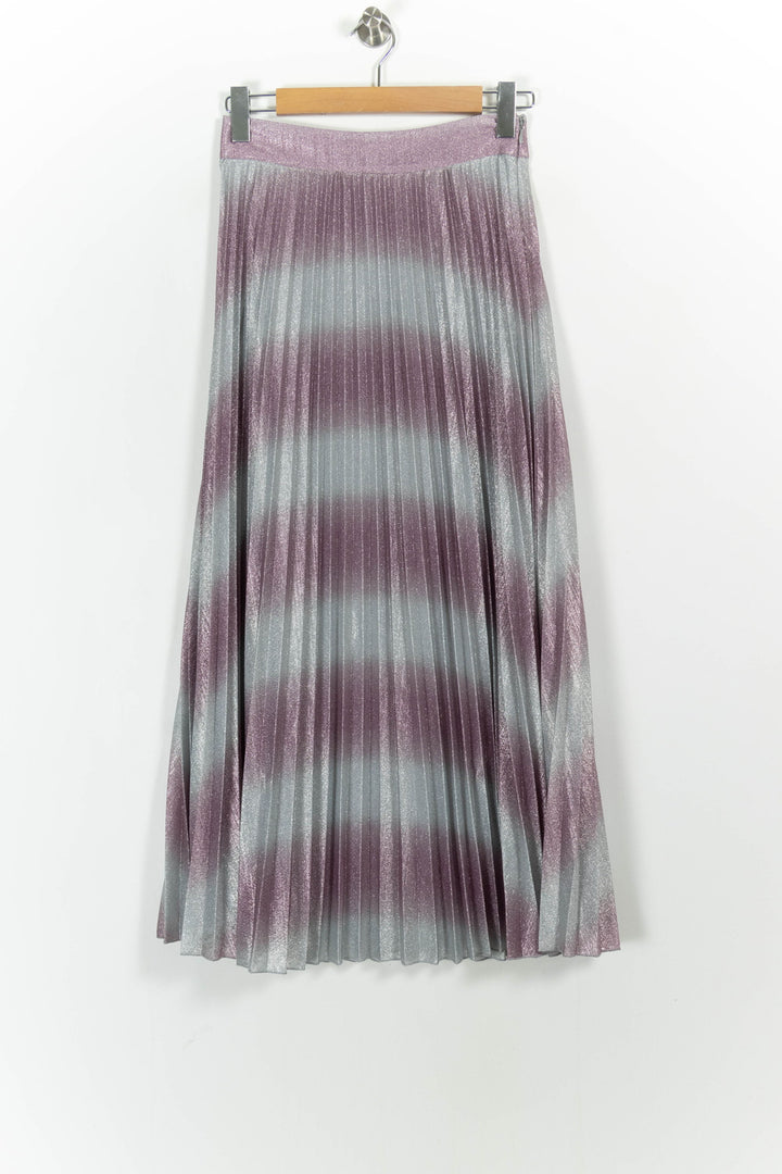 Jupe Plissée Mauve et Grise - Taille S/36 de la marque Sézane | PARAD102432 - Vendu par Paradigme - Image 2