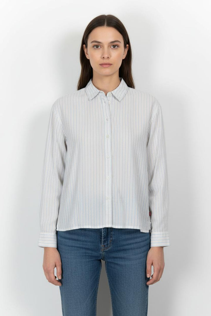 Chemise Rayée Blanche et Bleue - Taille S/36 de la marque Levi's | PARAD102437 - Vendu par Paradigme - Image 1