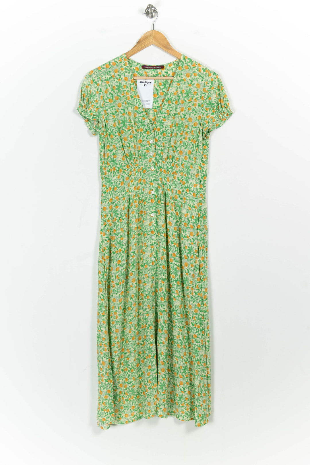 Robe Midi Verte et Jaune - Taille M/38 de la marque Comptoir des Cotonniers | PARAD102438 - Vendu par Paradigme - Image 2