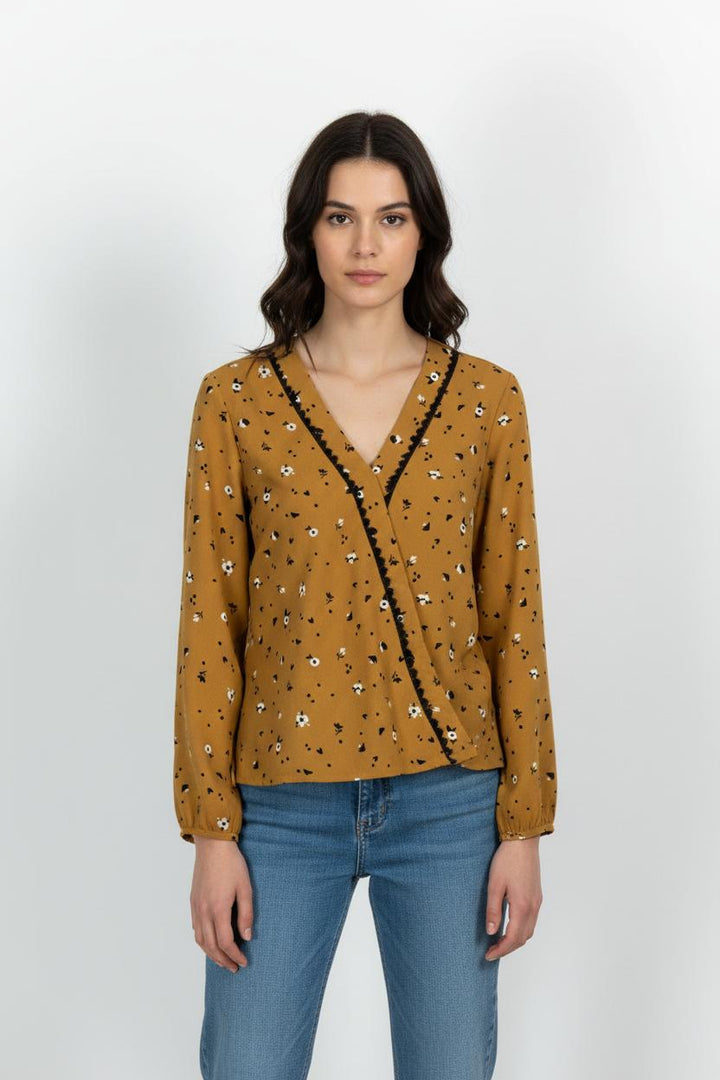 Blouse Moutarde et Noire - Taille S/36 de la marque I.Code | PARAD102442 - Vendu par Paradigme - Image 1