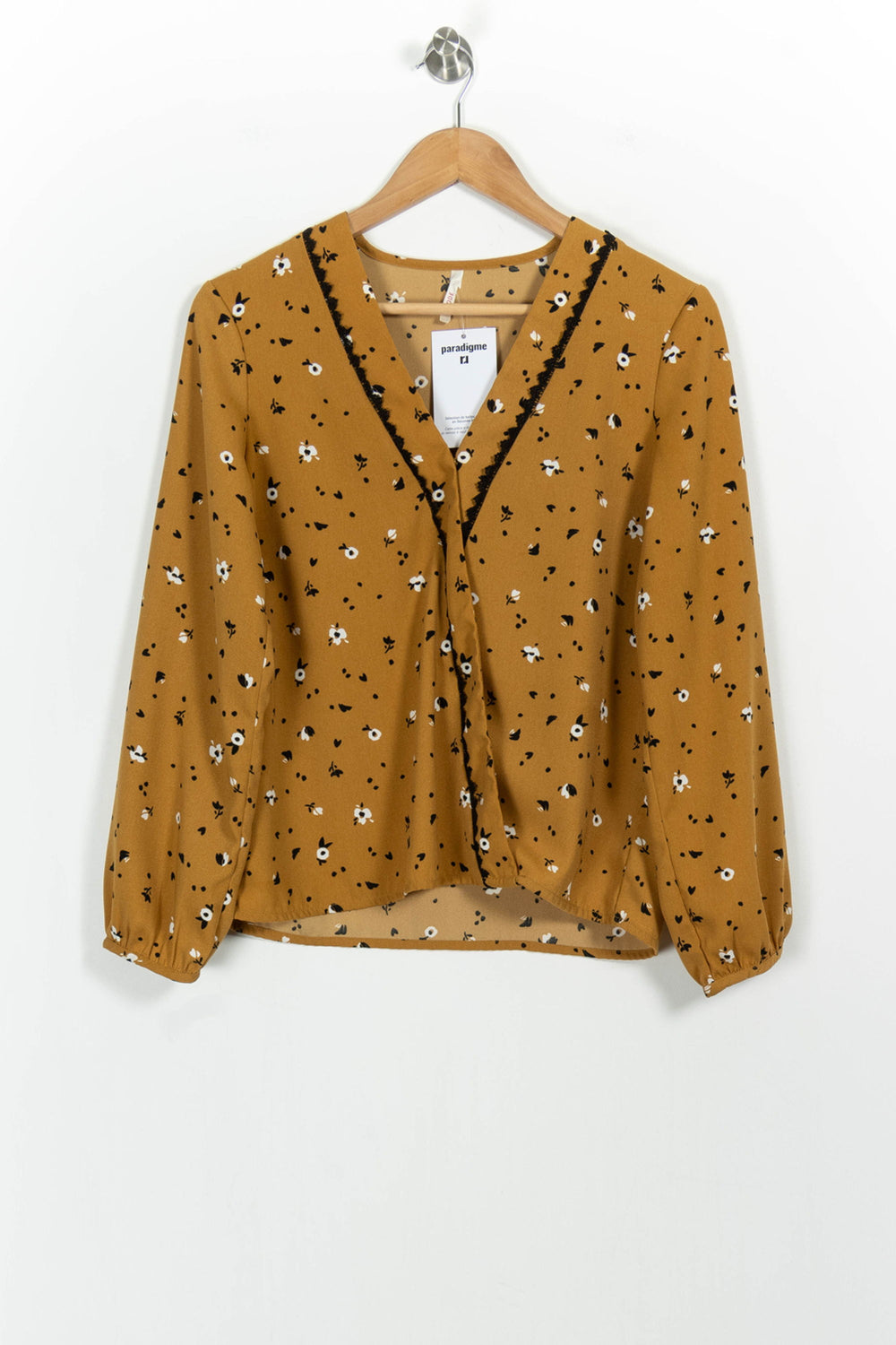 Blouse Moutarde et Noire - Taille S/36 de la marque I.Code | PARAD102442 - Vendu par Paradigme - Image 2