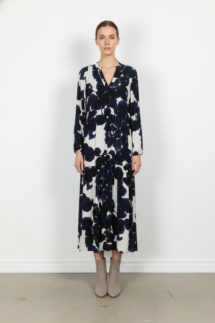 Robe Longue Bleu et Blanc - Taille S/36 de la marque La Fée Maraboutée | PARAD102444 - Vendu par Paradigme - Image 1