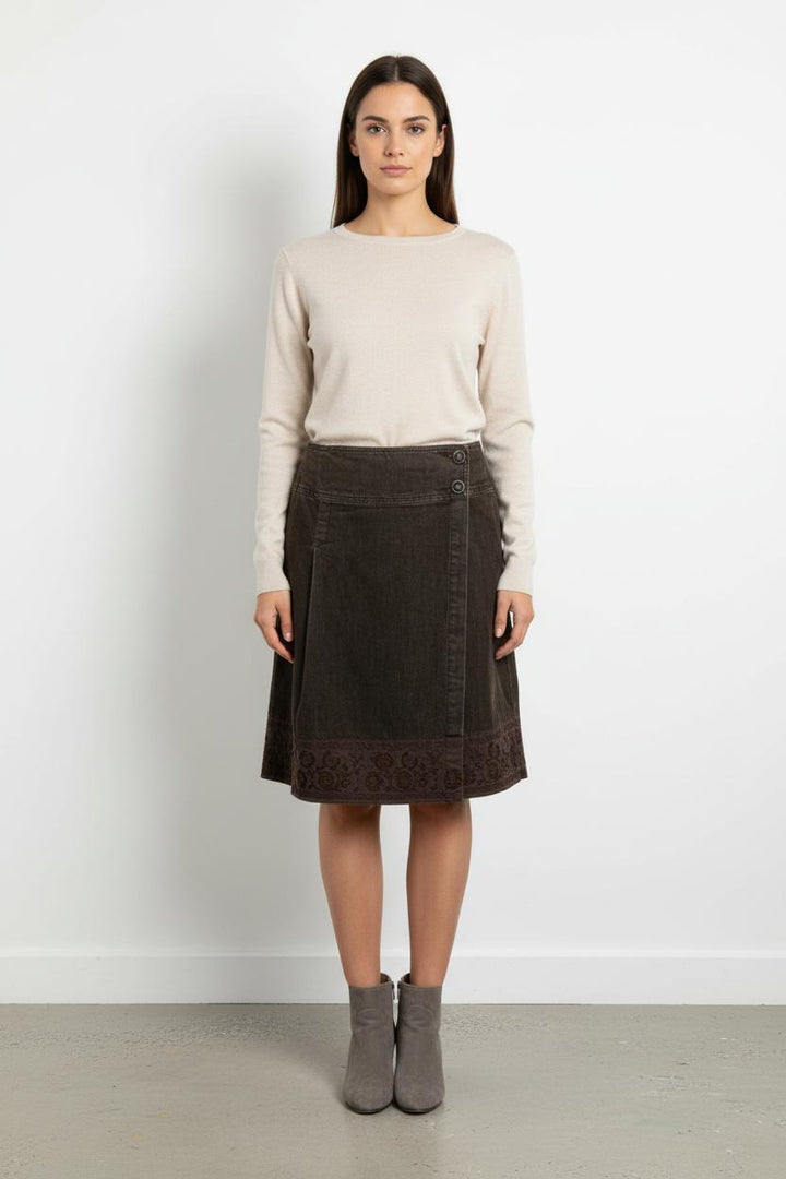 Jupe Trapèze Marron - Taille XL/42 de la marque Weekend Max Mara | PARAD102446 - Vendu par Paradigme - Image 1