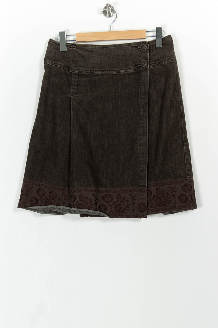 Jupe Trapèze Marron - Taille XL/42 de la marque Weekend Max Mara | PARAD102446 - Vendu par Paradigme - Image 2