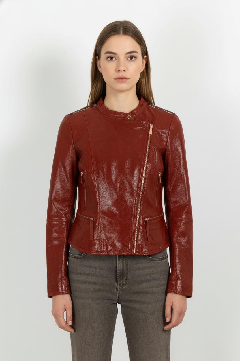 Veste Motard Bordeaux - Taille S/36 de la marque One Step | PARAD102468 - Vendu par Paradigme - Image 1
