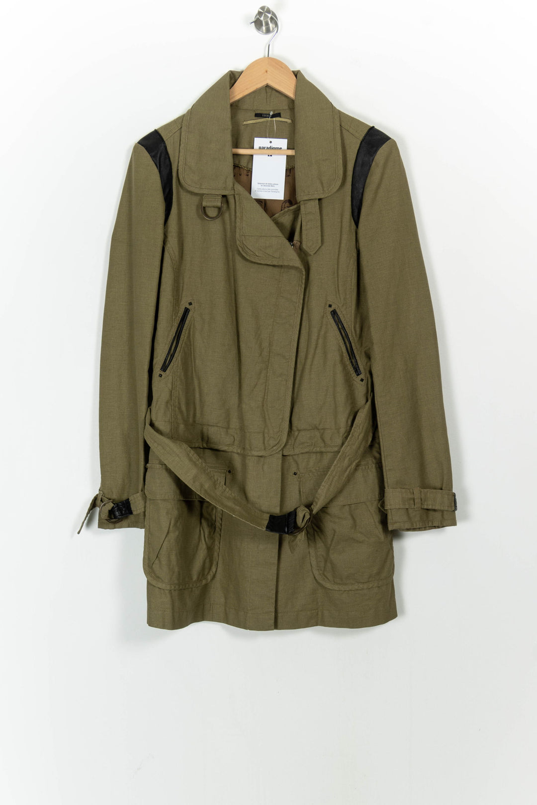 Trench Vert et Noir - Taille M/38 de la marque IKKS | PARAD102469 - Vendu par Paradigme - Image 2
