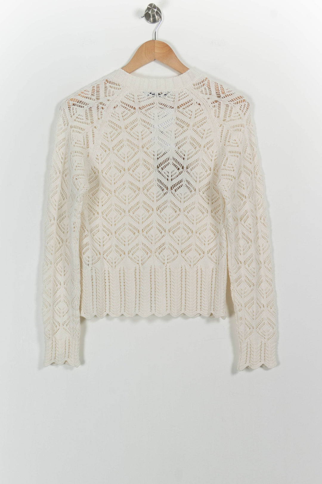Cardigan Blanc - Taille XS/34 de la marque La Fée Maraboutée | PARAD102475 - Vendu par Paradigme - Image 4