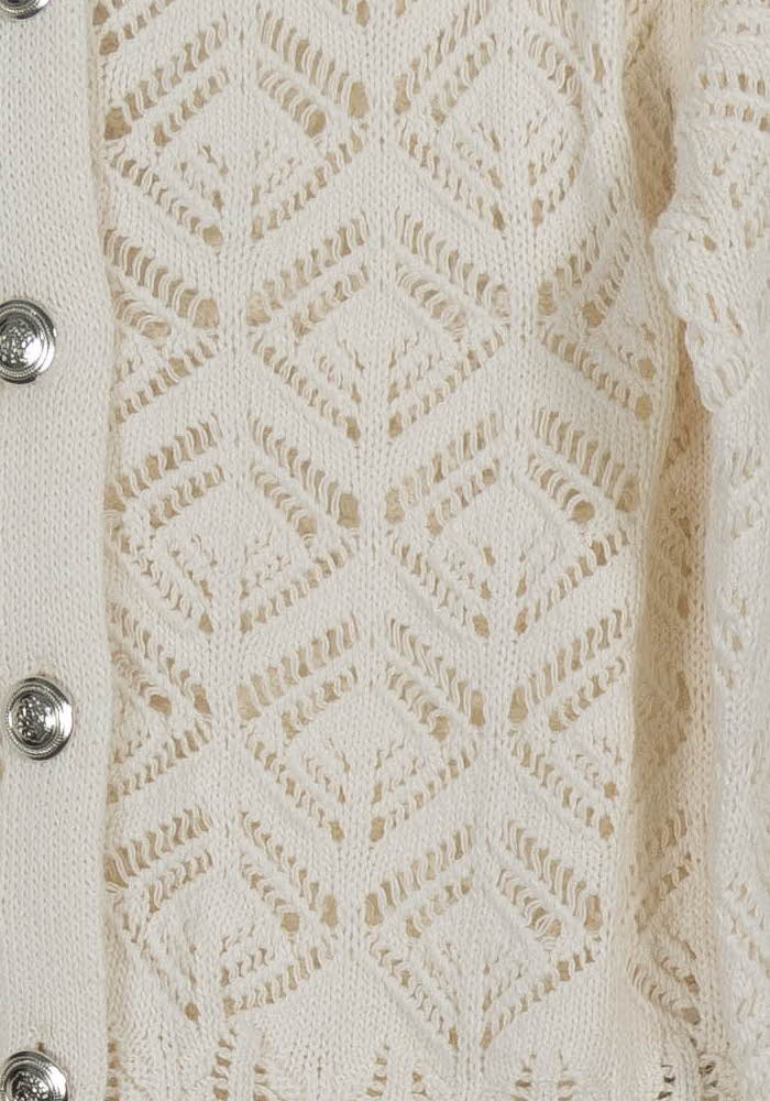 Cardigan Blanc - Taille XS/34 de la marque La Fée Maraboutée | PARAD102475 - Vendu par Paradigme - Image 3