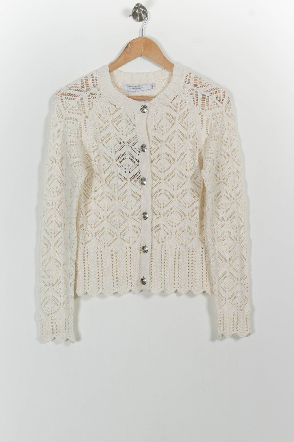 Cardigan Blanc - Taille XS/34 de la marque La Fée Maraboutée | PARAD102475 - Vendu par Paradigme - Image 2