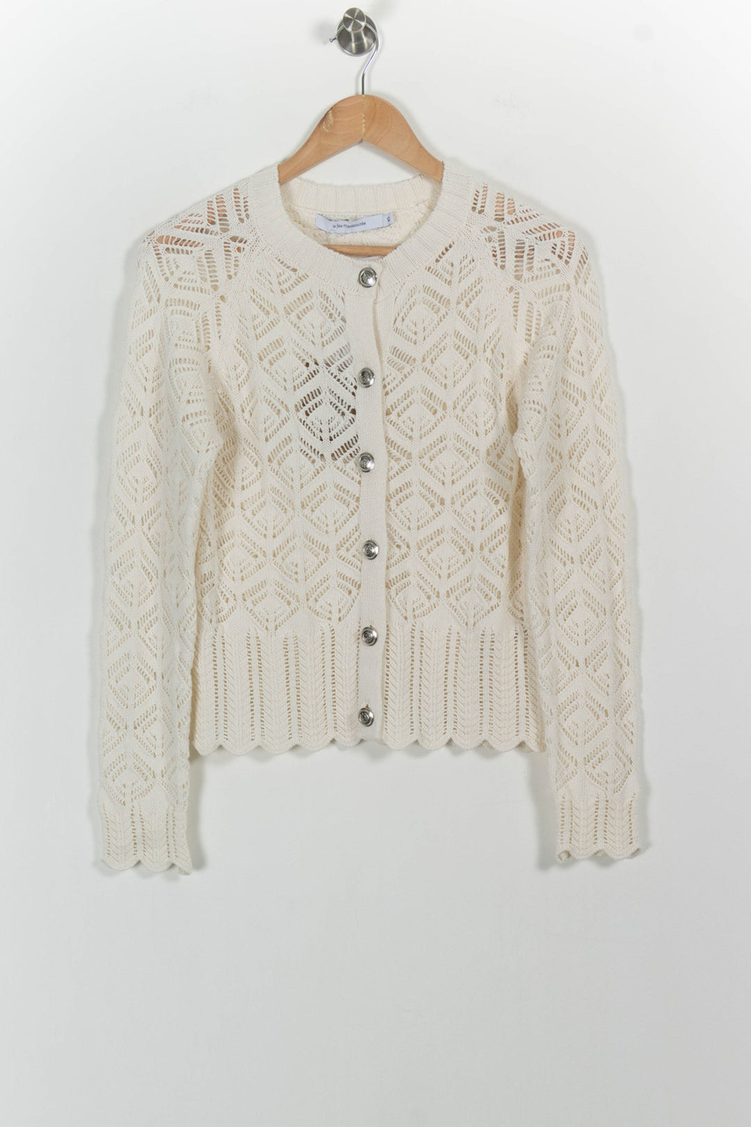 Cardigan Blanc - Taille XS/34 de la marque La Fée Maraboutée | PARAD102475 - Vendu par Paradigme - Image 2