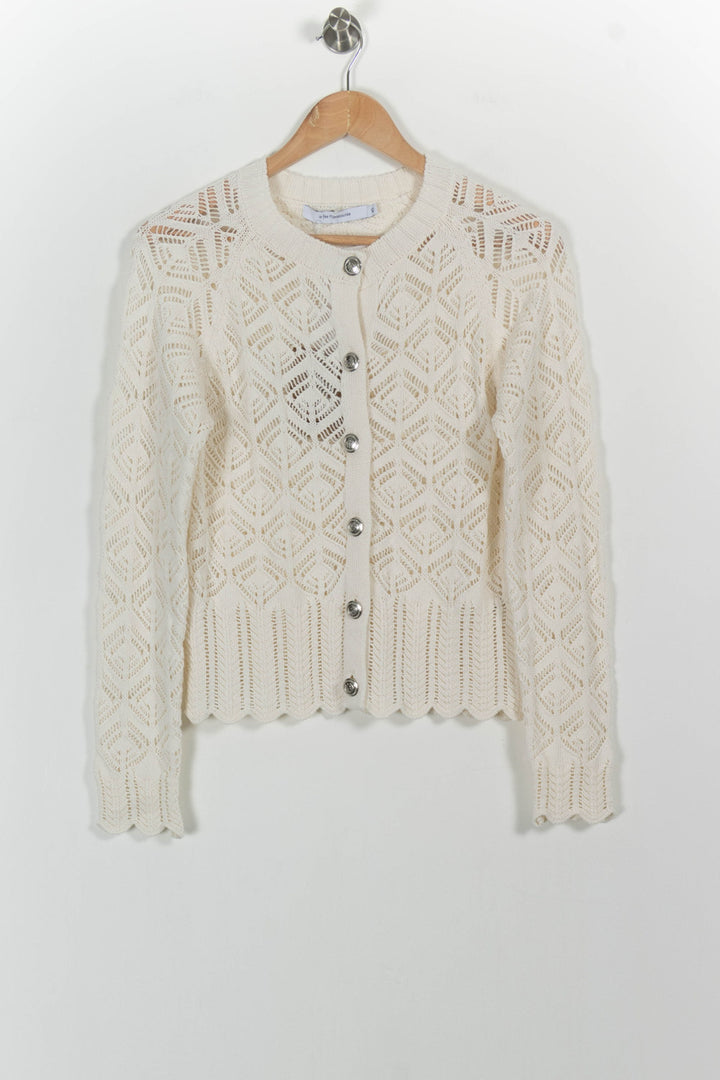 Cardigan Blanc - Taille XS/34 de la marque La Fée Maraboutée | PARAD102475 - Vendu par Paradigme - Image 2