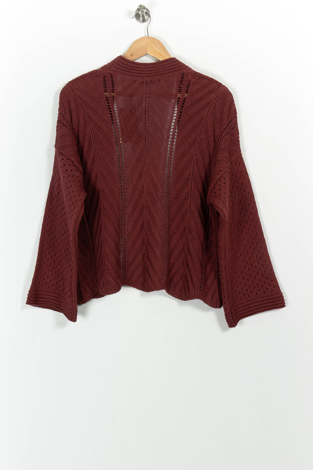 Gilet Bordeaux - Taille S/36 de la marque La Fée Maraboutée | PARAD102479 - Vendu par Paradigme - Image 4