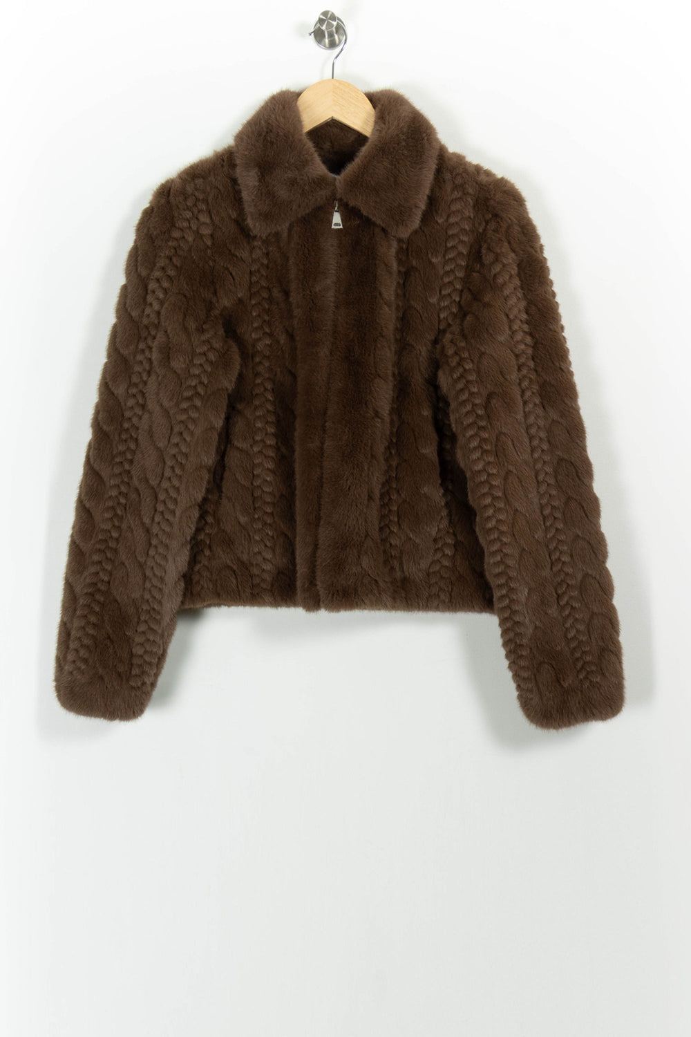 Veste en Fourrure Marron - Taille XS/34 de la marque La Fée Maraboutée | PARAD102480 - Vendu par Paradigme - Image 2
