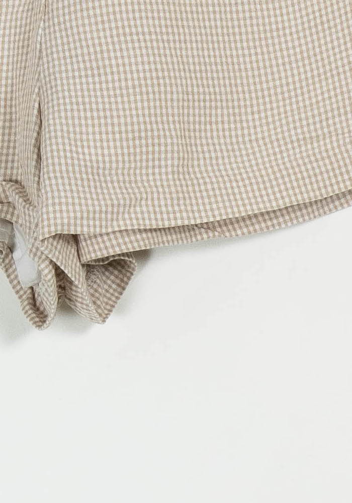 Short à Carreaux Beige - Taille XS/34 de la marque Kookai | PARAD102491 - Vendu par Paradigme - Image 3