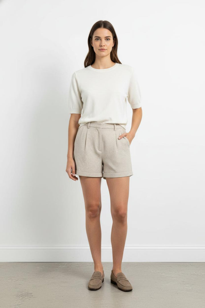 Short à Carreaux Beige - Taille XS/34 de la marque Kookai | PARAD102491 - Vendu par Paradigme - Image 1