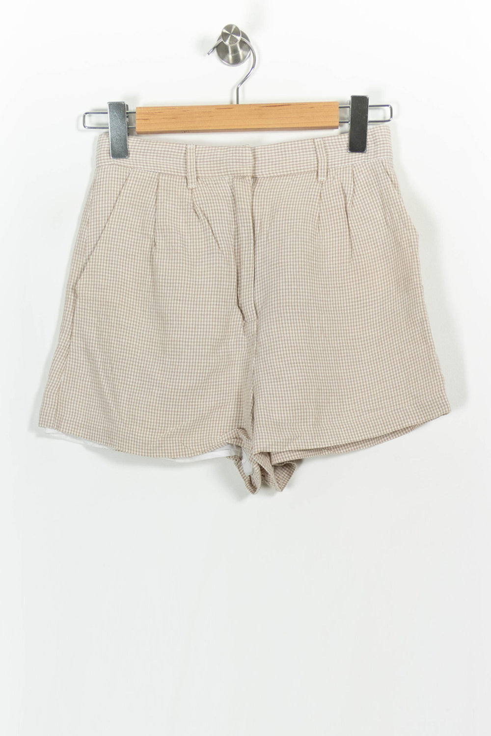 Short à Carreaux Beige - Taille XS/34 de la marque Kookai | PARAD102491 - Vendu par Paradigme - Image 2