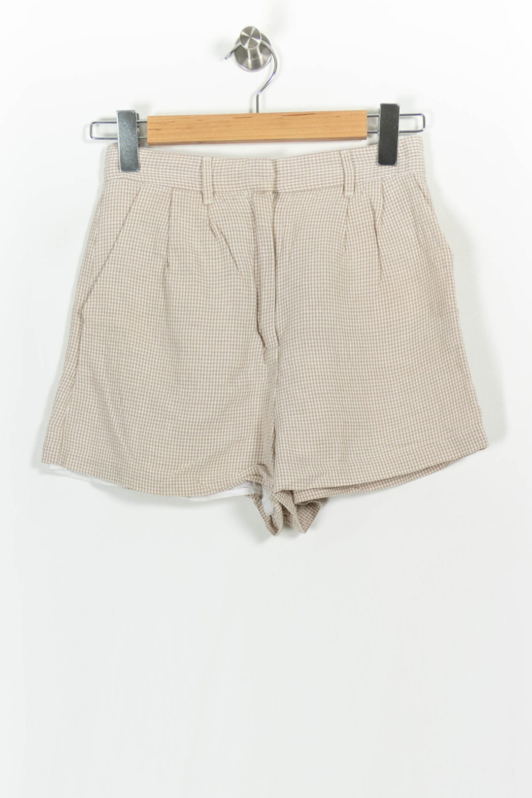 Short à Carreaux Beige - Taille XS/34 de la marque Kookai | PARAD102491 - Vendu par Paradigme - Image 2