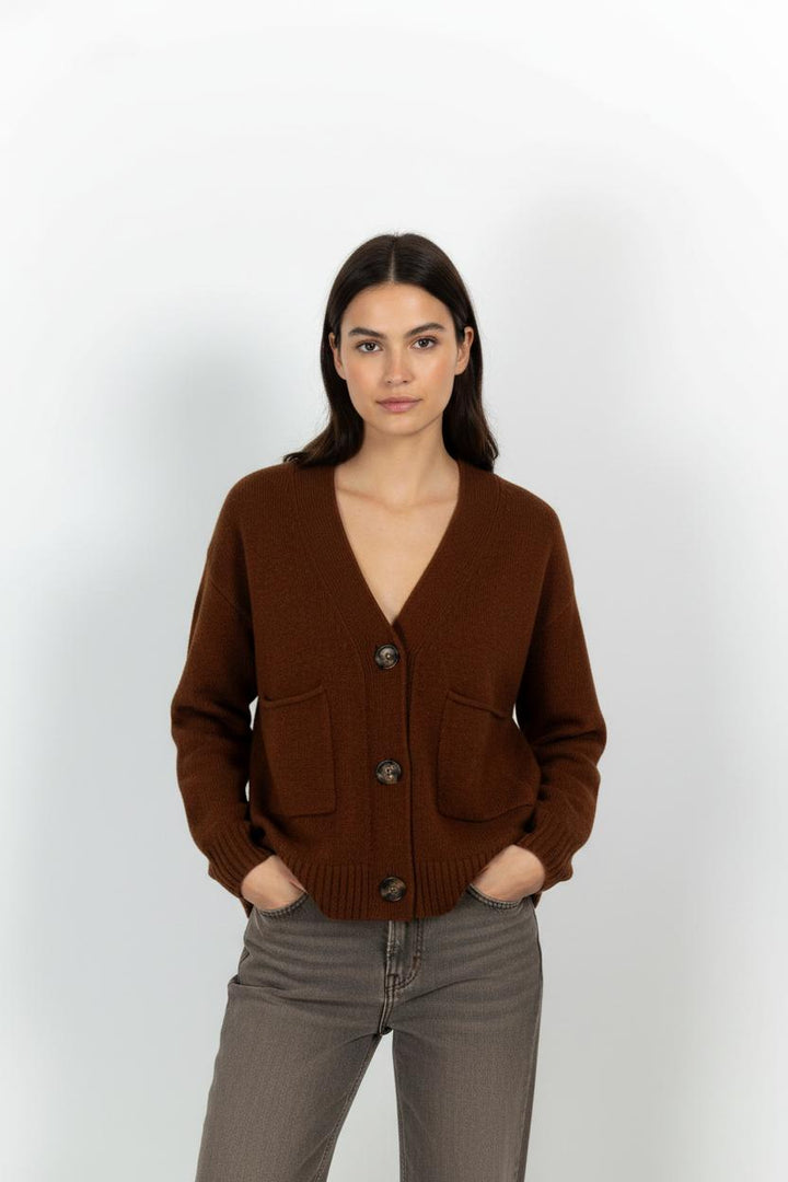 Cardigan Marron - Taille S/36 de la marque Maison 123 | PARAD102495 - Vendu par Paradigme - Image 1