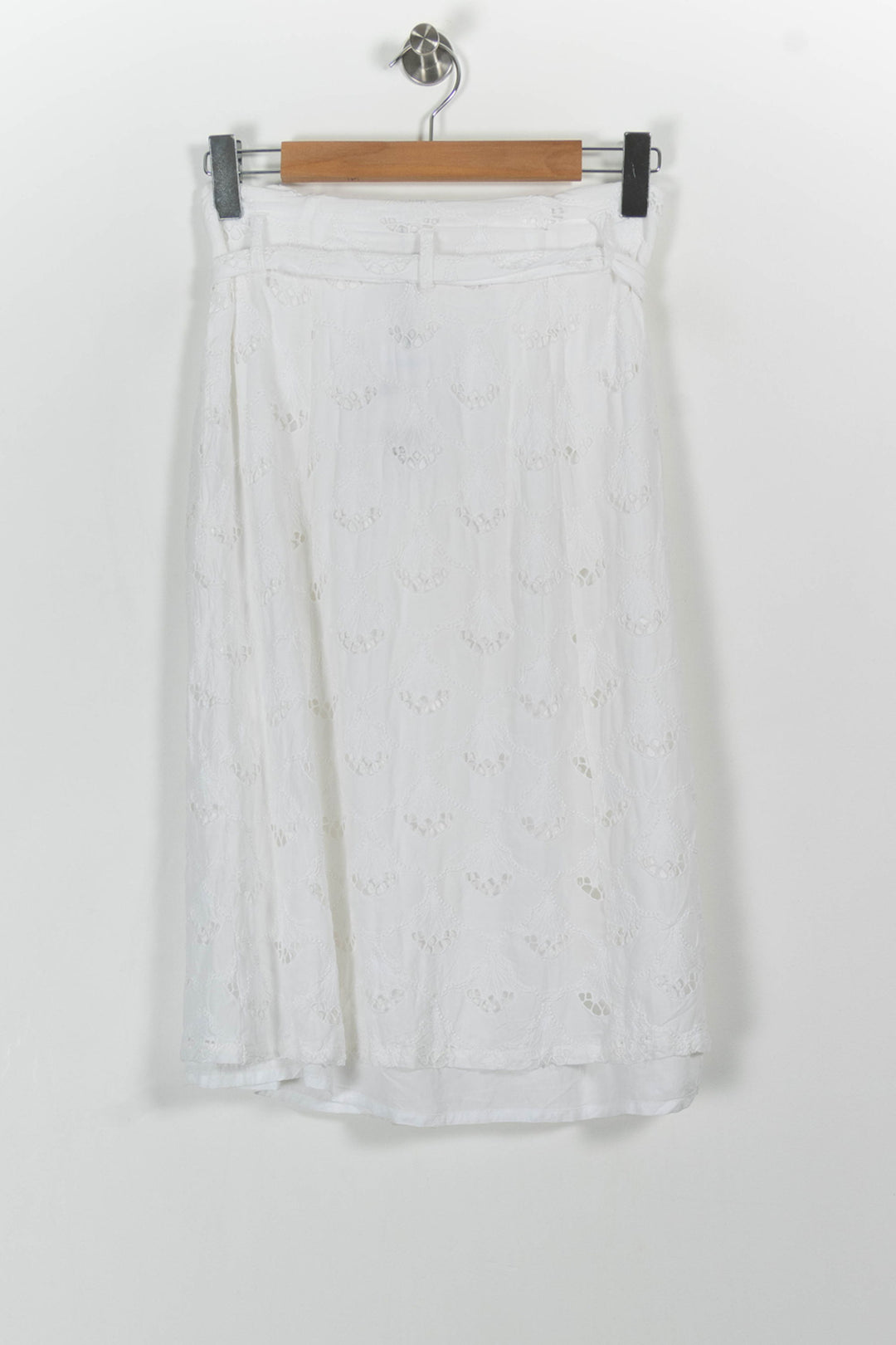 Jupe Brodée Blanche - Taille S/36 de la marque Sézane | PARAD102500 - Vendu par Paradigme - Image 4
