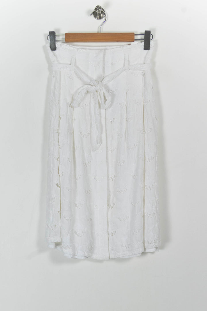 Jupe Brodée Blanche - Taille S/36 de la marque Sézane | PARAD102500 - Vendu par Paradigme - Image 2