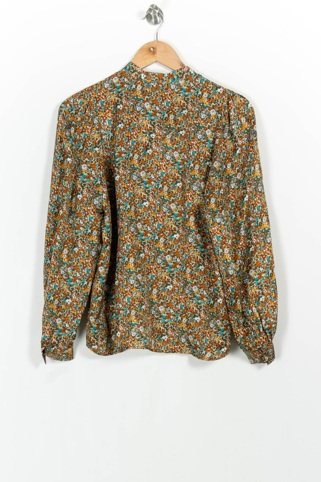 Blouse Fleurie Marron et Bleu - Taille XS/34 de la marque Paul & Joe | PARAD102501 - Vendu par Paradigme - Image 4