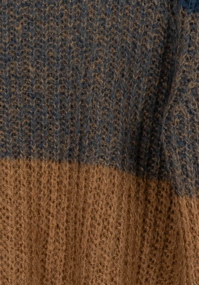 Pull Bleu et Marron - Taille S/36 de la marque La Fée Maraboutée | PARAD102513 - Vendu par Paradigme - Image 3