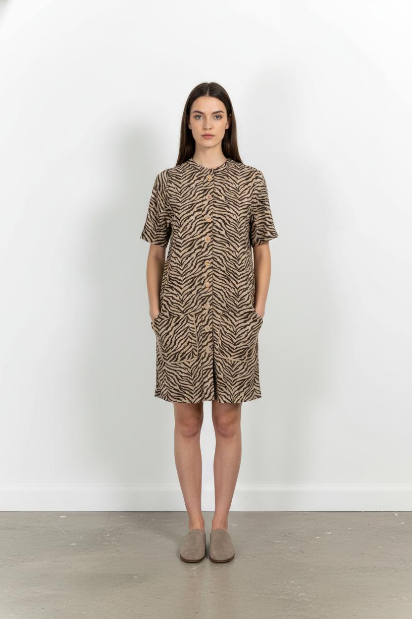 Combishort Marron et Beige - Taille M/38 de la marque Petite Mendigote | PARAD102525 - Vendu par Paradigme - Image 1