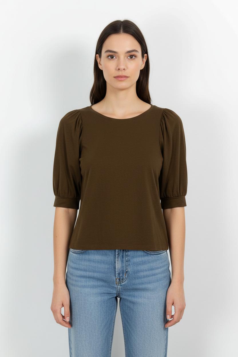 Blouse Marron - Taille S/36 de la marque La Fée Maraboutée | PARAD102526 - Vendu par Paradigme - Image 1