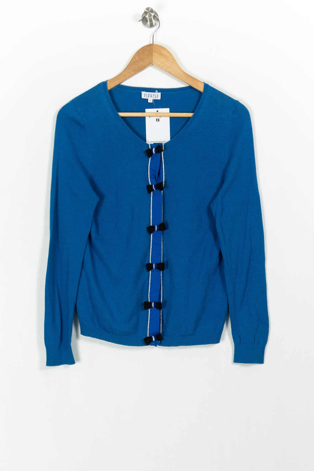Cardigan Bleu - Taille S/36 de la marque Claudie Pierlot | PARAD102532 - Vendu par Paradigme - Image 2
