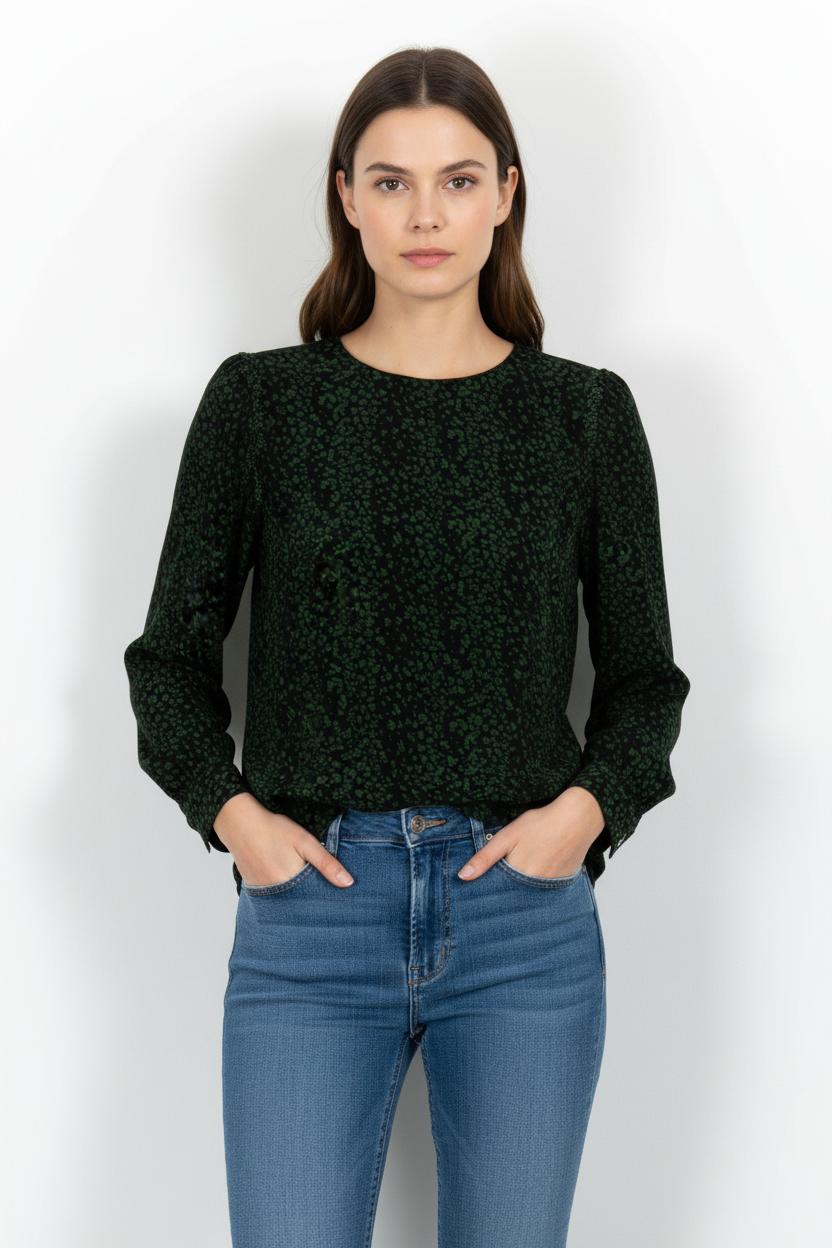 Blouse Verte et Noire - Taille M/38 de la marque La Petite Etoile | PARAD102535 - Vendu par Paradigme - Image 1