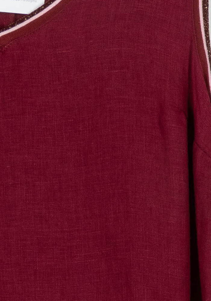 Robe Longue Bordeaux - Taille L/40 de la marque La Fée Maraboutée | PARAD102537 - Vendu par Paradigme - Image 3