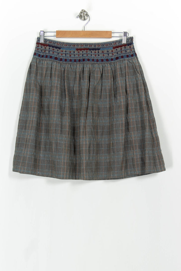 Jupe Midi Grise et Bleue - Taille M/38 de la marque Sud express | PARAD102538 - Vendu par Paradigme - Image 2