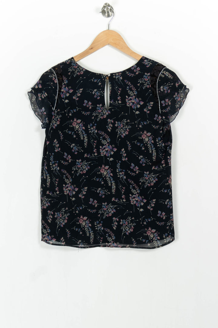 Blouse Fleurie Bleu - Taille S/36 de la marque IKKS | PARAD102539 - Vendu par Paradigme - Image 4